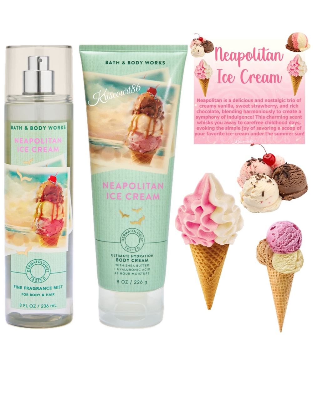 BBW Neapolitan Ice Cream 2PC Full-Size Set